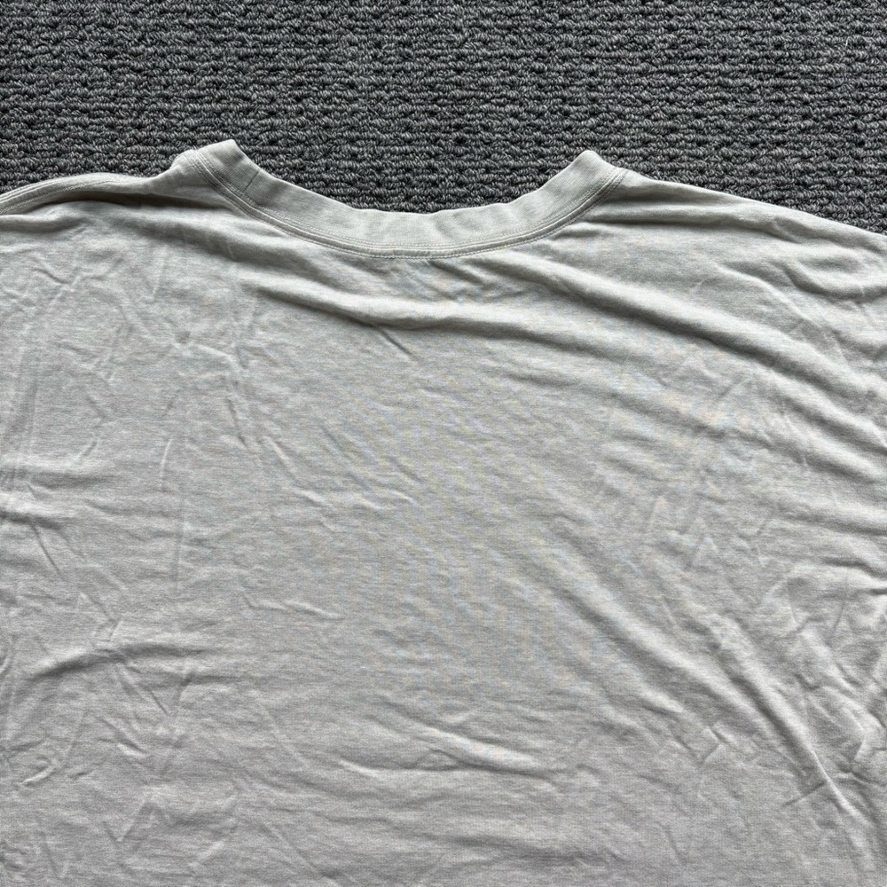 Allbirds TrinoXO Short Sleeve Tee Large Neutral Beige Boxy Soft Tee - Picture 7 of 11